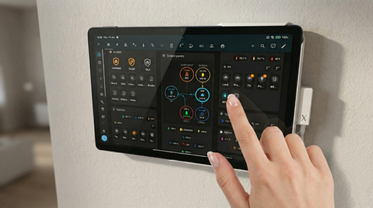 Ovládání energií a automatizací na tabletu